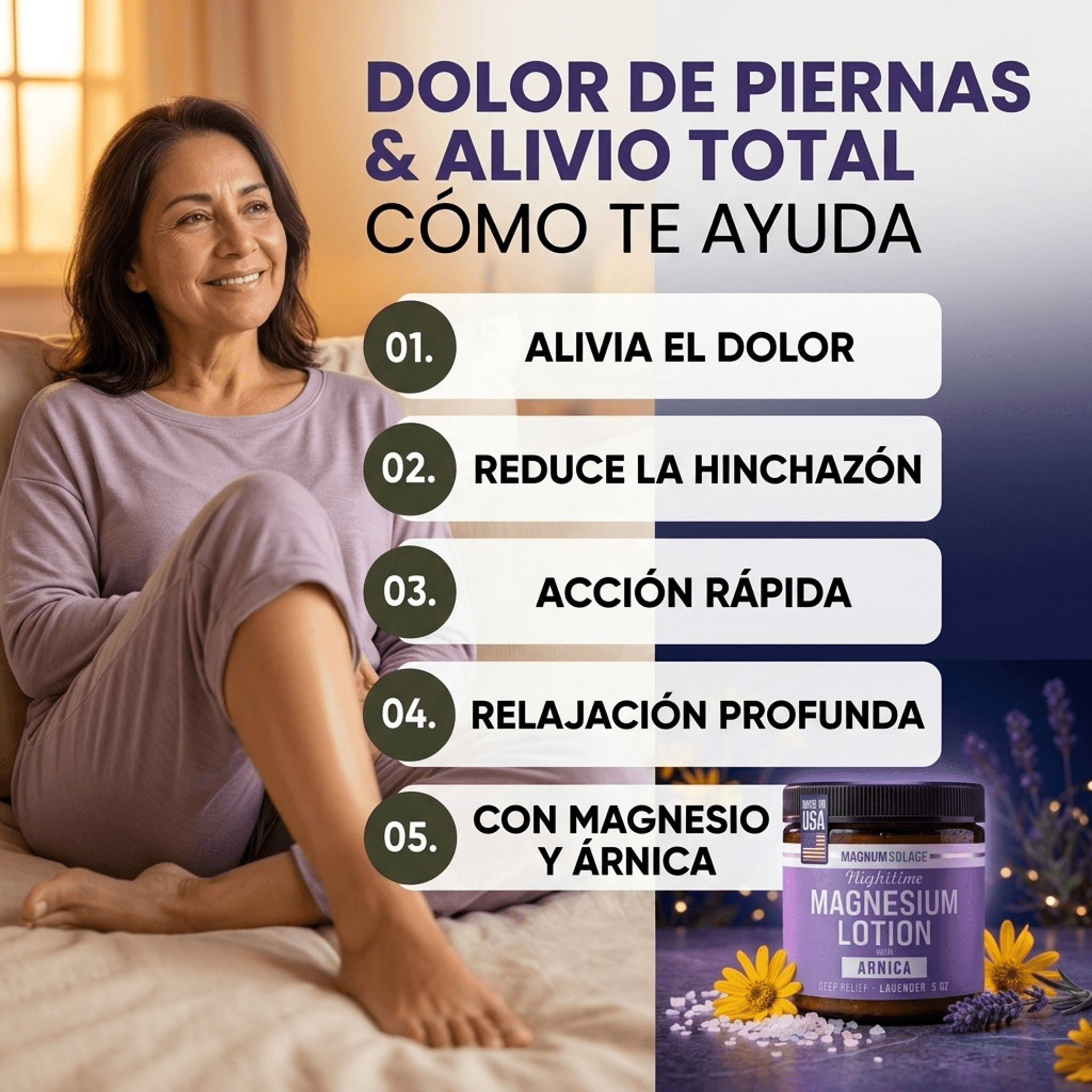 Crema De Magnesio Con Arnica - Magnum Solace™ + Guia De Ejercicios 🎁